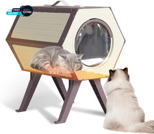 Heated Cat House for Outdoor Winter,Combined Cat Condo with Adjustable