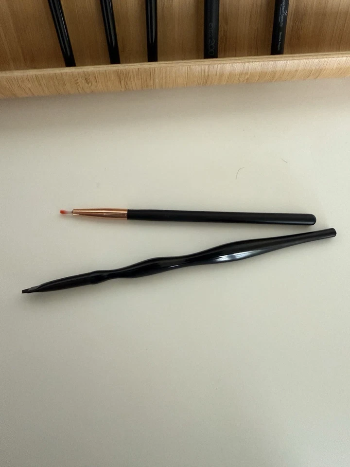 Juego de 8 Sombra de Ojos Pelo de Cabra Pelo de Poni Extra Delgado Delineador de Ojos Cepillo de Contorno de Cejas Foto 4 de 4