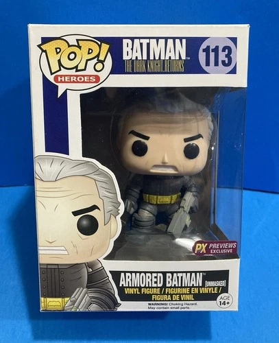 Funko Pop Heroes 113 Armored Batman Unmasked PX Previews Exclusive