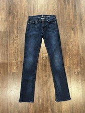 7 for All Mankind Straight Leg Women Size 27 Blue Jean Low Rise Dark Wash