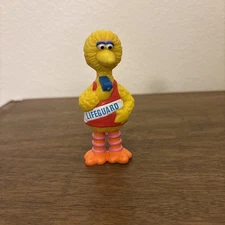 Vintage 80’s Sesame Street PVC Figure Big Bird Lifeguard By Applause - New
