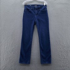 NYDJ Marilyn Straight Leg Jeans Womens 6 Dark Indigo Blue Stretch 