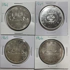 1961 1964 1965 1966 Lot Of 4 Canada Silver Dollars