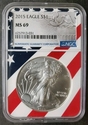 2015 $1 American Silver Eagle Dollar NGC MS69