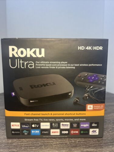 Lecteur multimédia Roku 4661R Ultra Streaming 4K HD HDR avec casque - Noir - Photo 1 sur 3