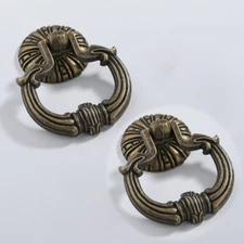 2PCS Vintage Cabinet Drawer Knob Drop Ring Cupboard Dresser door Pull Handle US