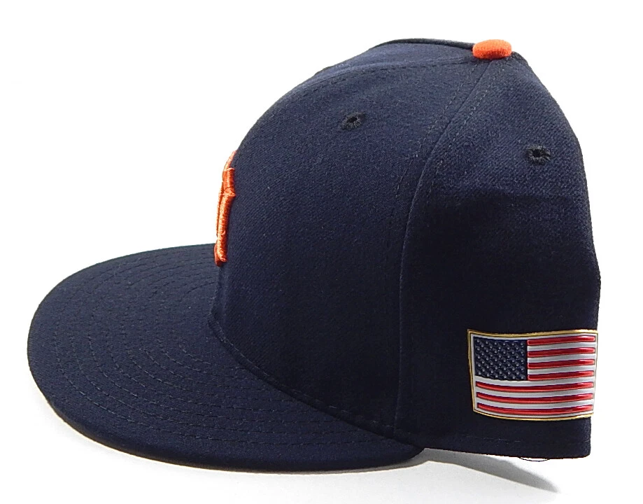 New Era, Accessories, New Era Size 7 58 Detroit Tigers Mlb Baseball Us  Flag Fitted Hat Cap Red Blue