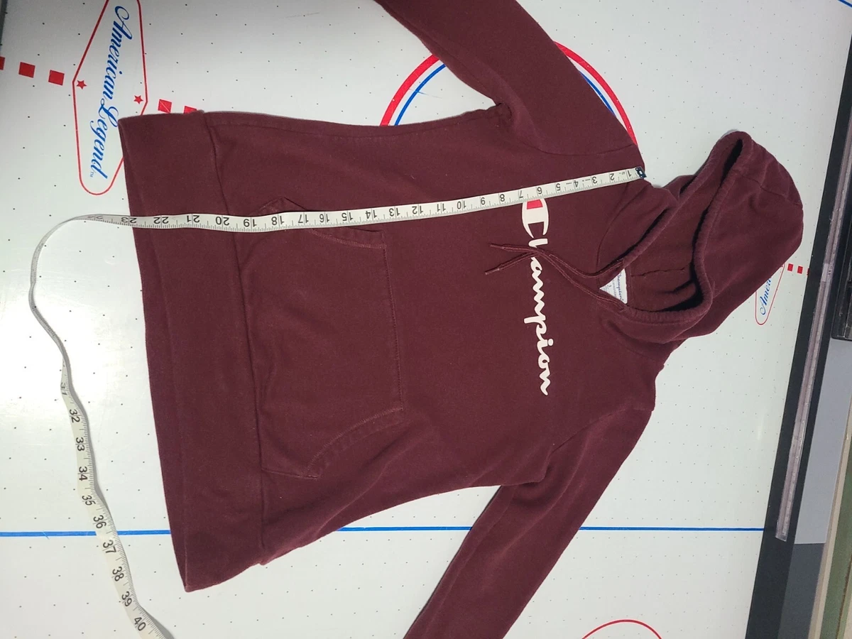 Burgundy champion store hoodie women's