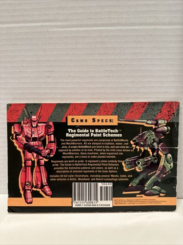 BATTLETECH CAMO SPECS A Guide to Regimental Paint Schemes 1988 FASA 1632 Mechs - Picture 2 of 11
