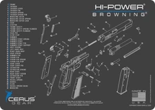 BROWNING HI-POWER SCHEMATIC HANDGUN MAT