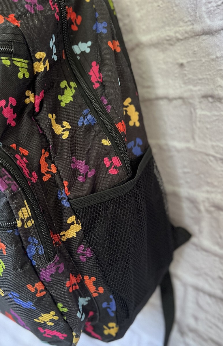 Walt Disney World Rainbow Black Mickey Mouse Backpack Book 