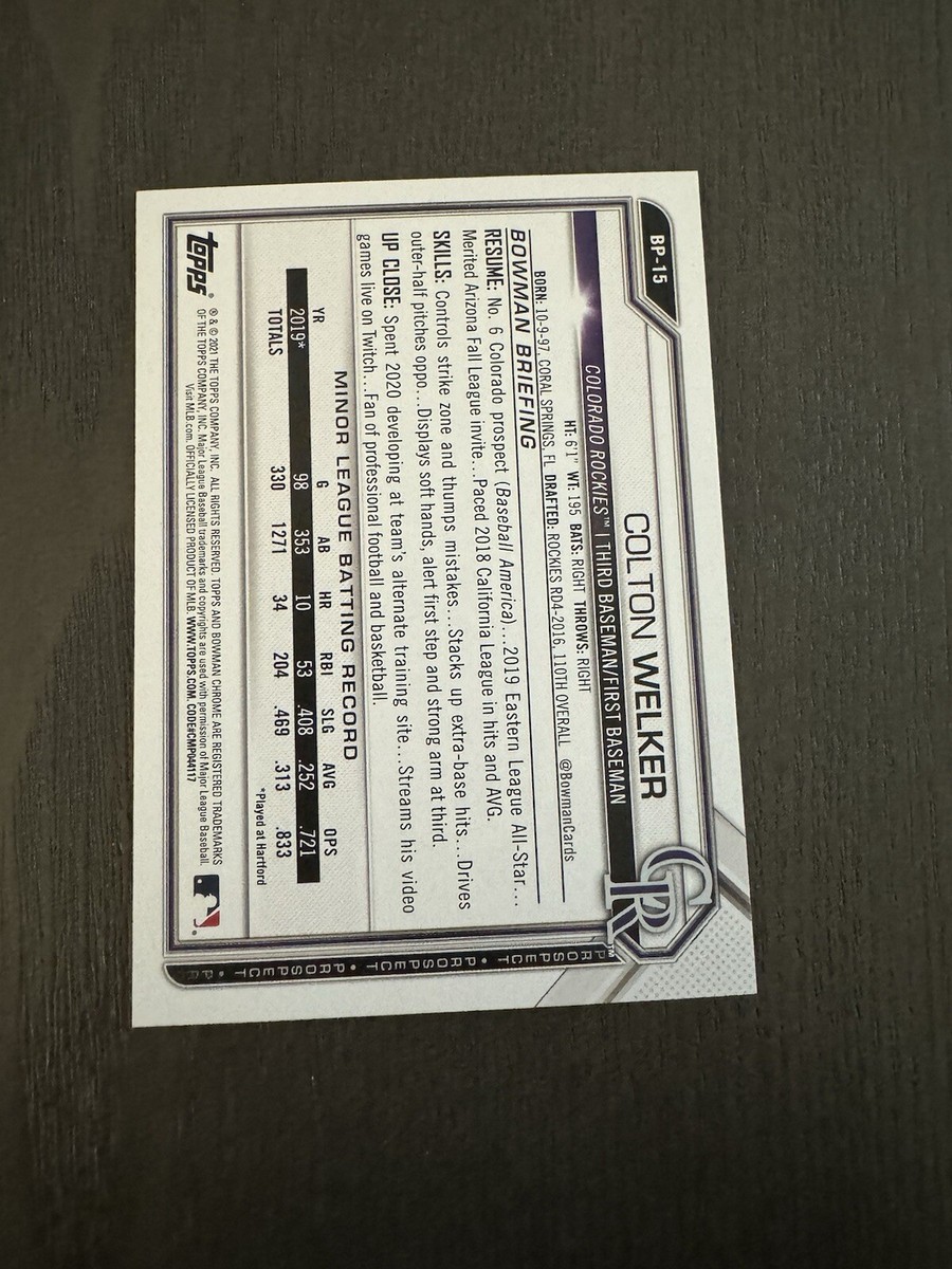 2021 Bowman Prospects Neon Green Border Parallel /399 #BP-15