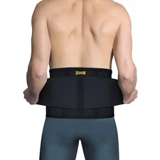 Uriel Adjustable Lumbar Back Brace w/ Dual Tension Straps & Steel Spine Supports