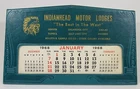 Vtg 1968 INDIANHEAD MOTOR LODGES ADVERTISING SIGN CALENDER DALLAS PHOENIX DENVER