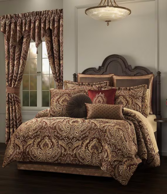 J. Queen New York Madeira Damask 4 Piece Comforter Set Red New | eBay