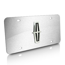 Lincoln 3d Logo Brushed Stainless Steel Auto License Plate