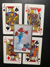 Swap Cards FLORAL Silver Border CONGRESS Cel - U - Finish ALL THE JACKS LOT OF 4