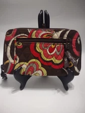 Vera Bradley EUC Zip Around Wallet Slim Bifold  cotton Puccini Brown
