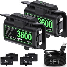 Rechargeable Battery Pack for Xbox One S/X/Elite, Xbox Battery Covers  Cable