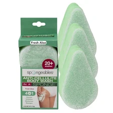 Spongeables Anti-Cellulite Body Wash in a Sponge, Fresh Aloe, 3 Count