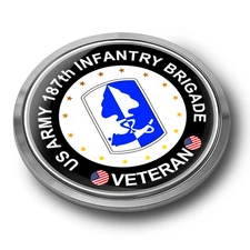 US Army 187th Infantry Brigade Veteran Seal Emblem Car Badge Veteran Sticker