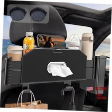 5-in-1 Back Seat Car Organizer and Storage with Extendable Cup Holder, Black