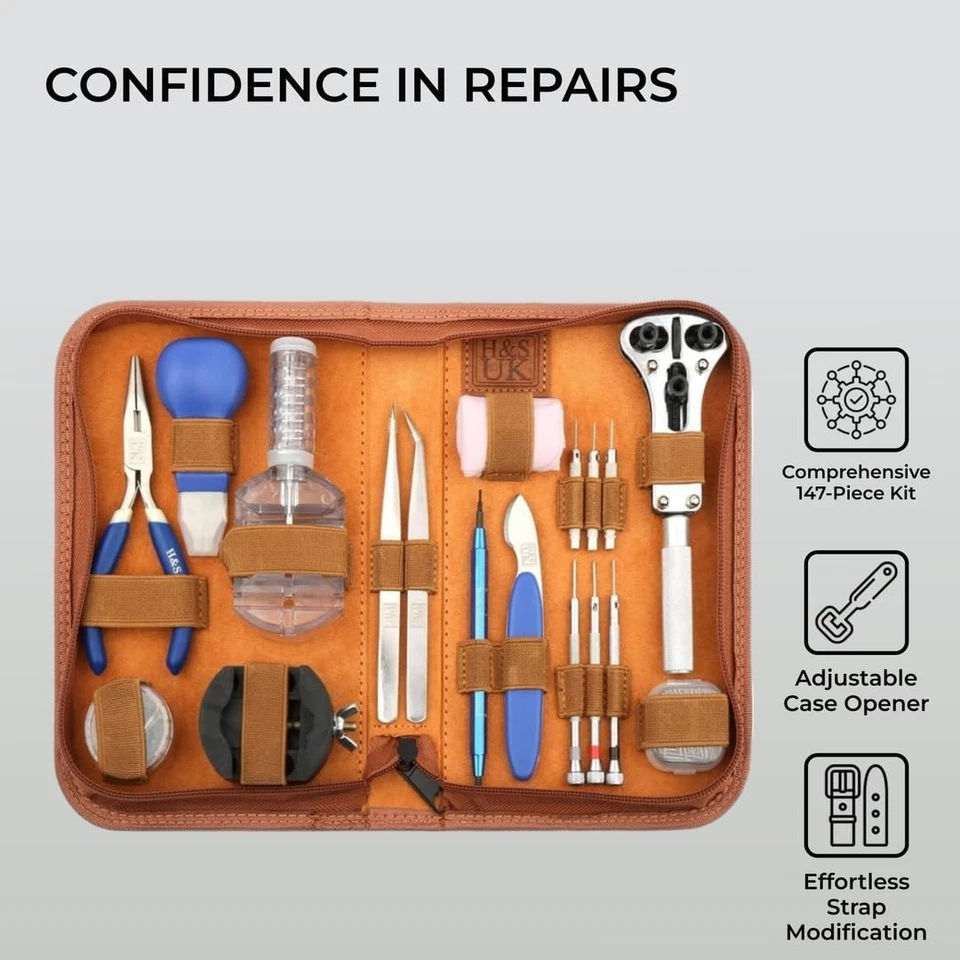H&S Réparation Montre Outils Professionnel 147pcs Montre Kit Outil de - Photo 3/4