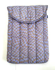 BAGGU PUFF LAPTOP SLEEVE 16” LAVENDER TRIPPY CHECKER NEW W/O TAGS
