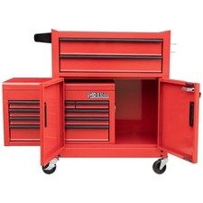 Hilka Tool Trolley Chest 8 Drawer Red Metal Storage Roll Cabinet Wheels Box Cab