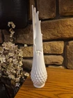Vintage Fenton Mid Century Modern White Milk Glass Hobnail Swung Vase 15.5"