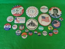 Variety Lot of 24 Vintage Republican And Democratic Campaign Pins