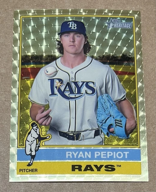 Ryan Pepiot 2025 Topps Heritage #456 Chrome Superfractor #1/1 Tampa Rays