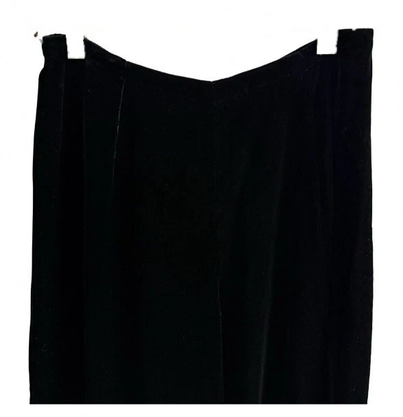 PANTALONES DE PIERNA ANCHA DE TERCIOPELO DE SEDA NEGRO JOHNNY WAS M - BOHO CHIC, SUAVES Y ELEGANTES Foto 3 de 4
