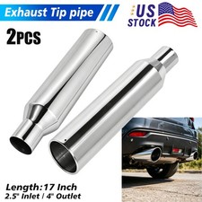 2pcs Universal Angle-cut Pipe 2.5 In4 Out Stainless Steel Muffler Exhaust Tip