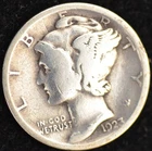 1923 VERY GOOD Mercury Dime, 90% Silver