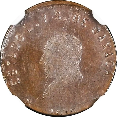Mexico 1 Centavo Oaxaca 1915, NGC MS61. KM# 710. Scarce.