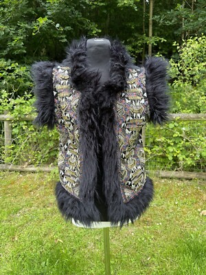 ibBan Inky Designer Handmade Heavily Beaded Faux Fur Cotton