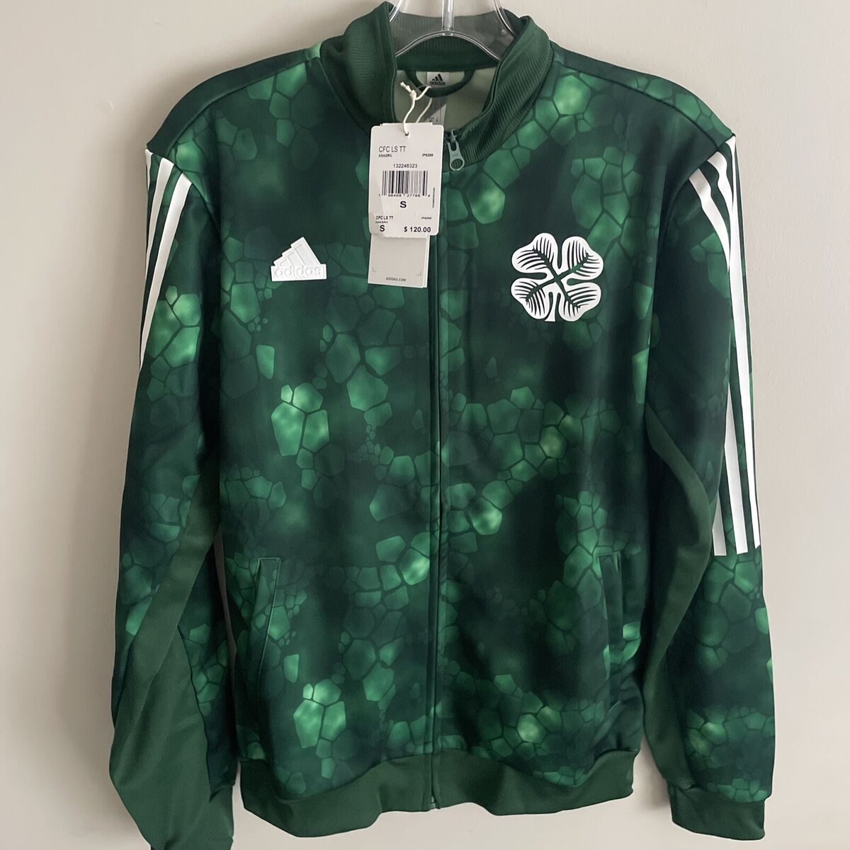 NWT Adidas Mens Celtic FC Full Zip Green Jacket Small $120 NWT Adidas Mens Celtic FC Full Zip Green Jacket Small $120