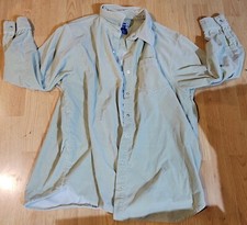 Venezia Jeans Co Long Sleeve Snap Front Light Green Chamois Shirt Jacket 18/20