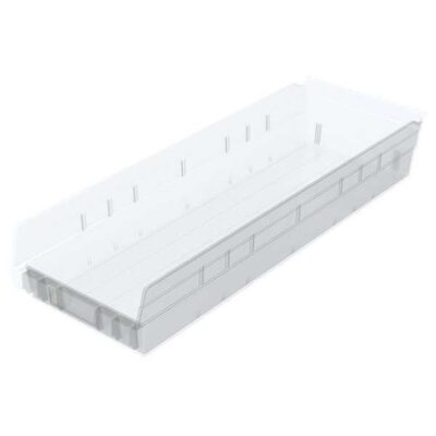 Akro-Mils 30184Sclar Shelf Storage Bin, Plastic, Clear, 4 In H, 8 7/8 In W, 23