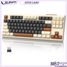ZIYOULANG M87 Wireless Gaming Keyboard,TKL LED Rechargeable Mechanical Feeling