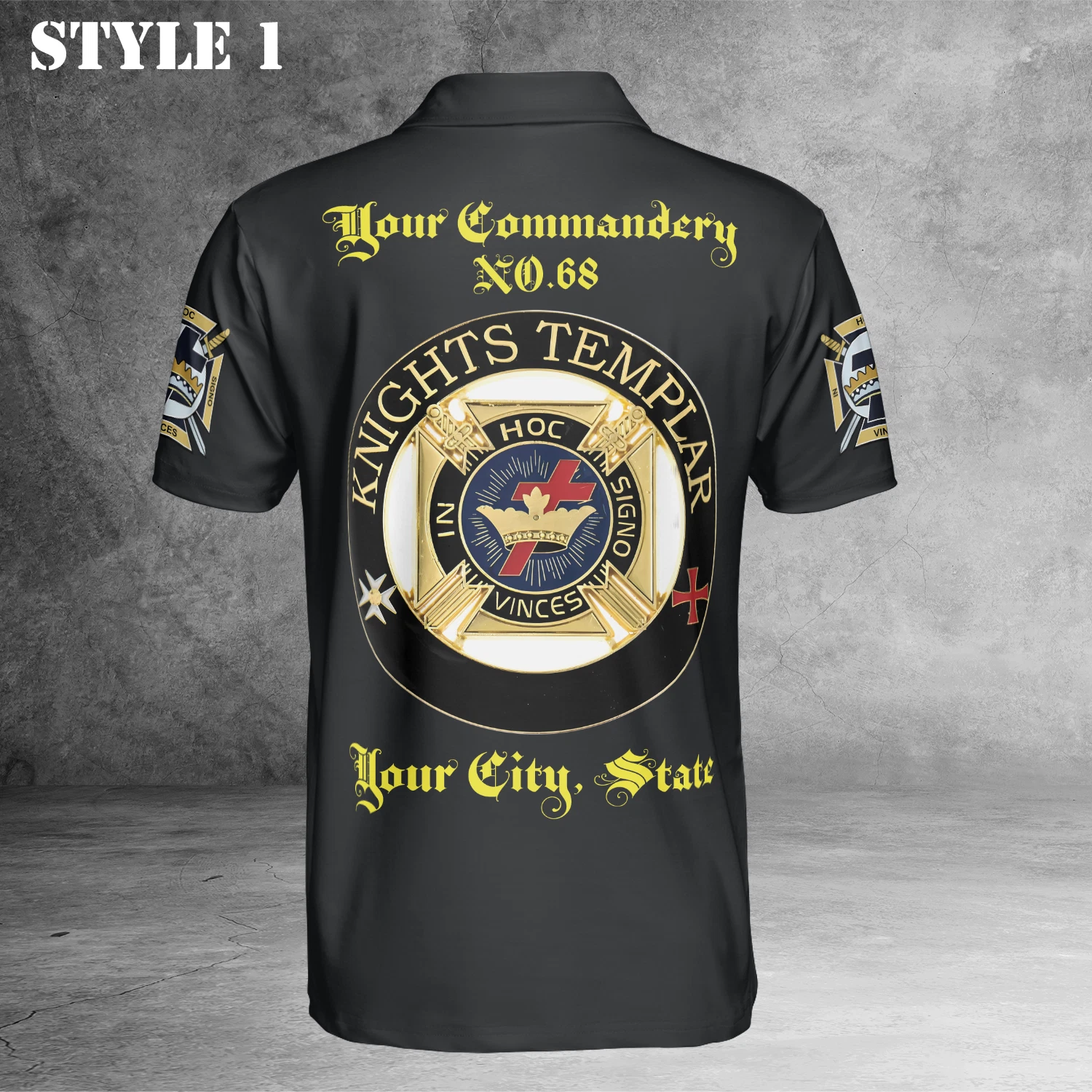 Customize Name Masonic Knights Templar Commander 3D Polo