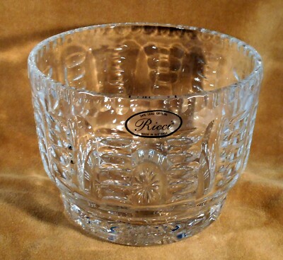 Genuine RICCI Signed Elegant 24% Lead Crystal Art Glass BOWL Ice Bucket ...
