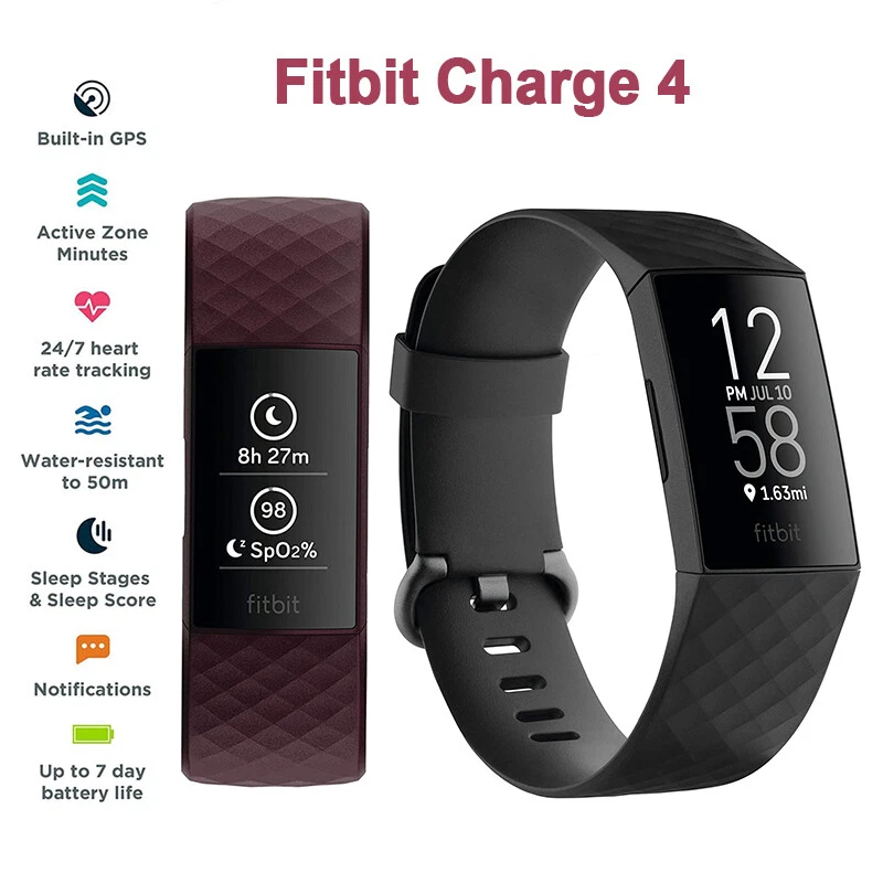 Fitbit Charge 4 Activity Fitness Tracker, GPS Heart Sleep &amp; Swim Tracking | eBay