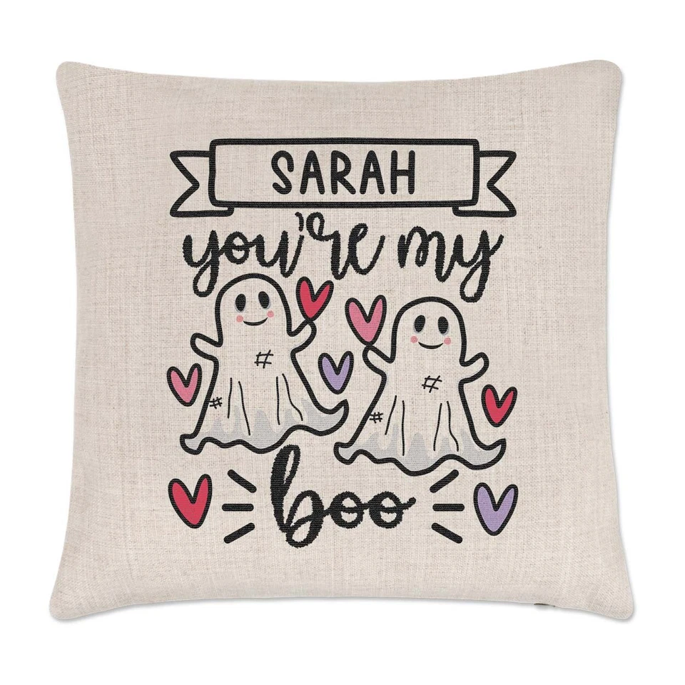 Personnalisé You'Re Mon Boo Coussin Housse Oreiller Love Halloween Copine Femme - Photo 1/1