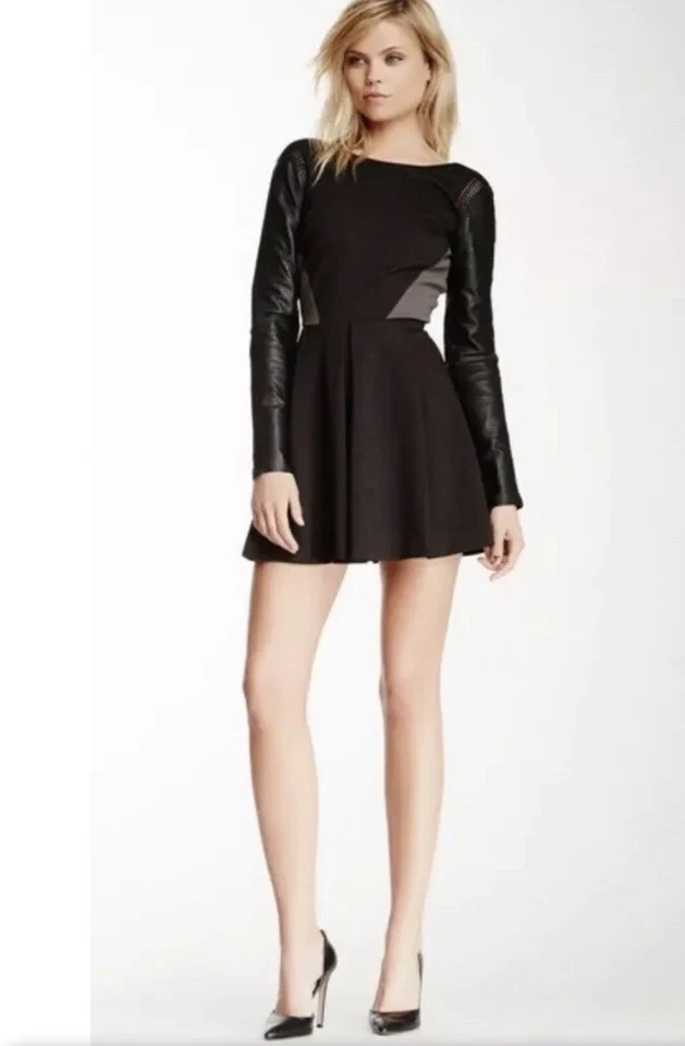 Vestido Stella & Jamie Rio Manga de Cuero Mezcla Media Talla Mediana Minorista $320 Foto 3 de 4