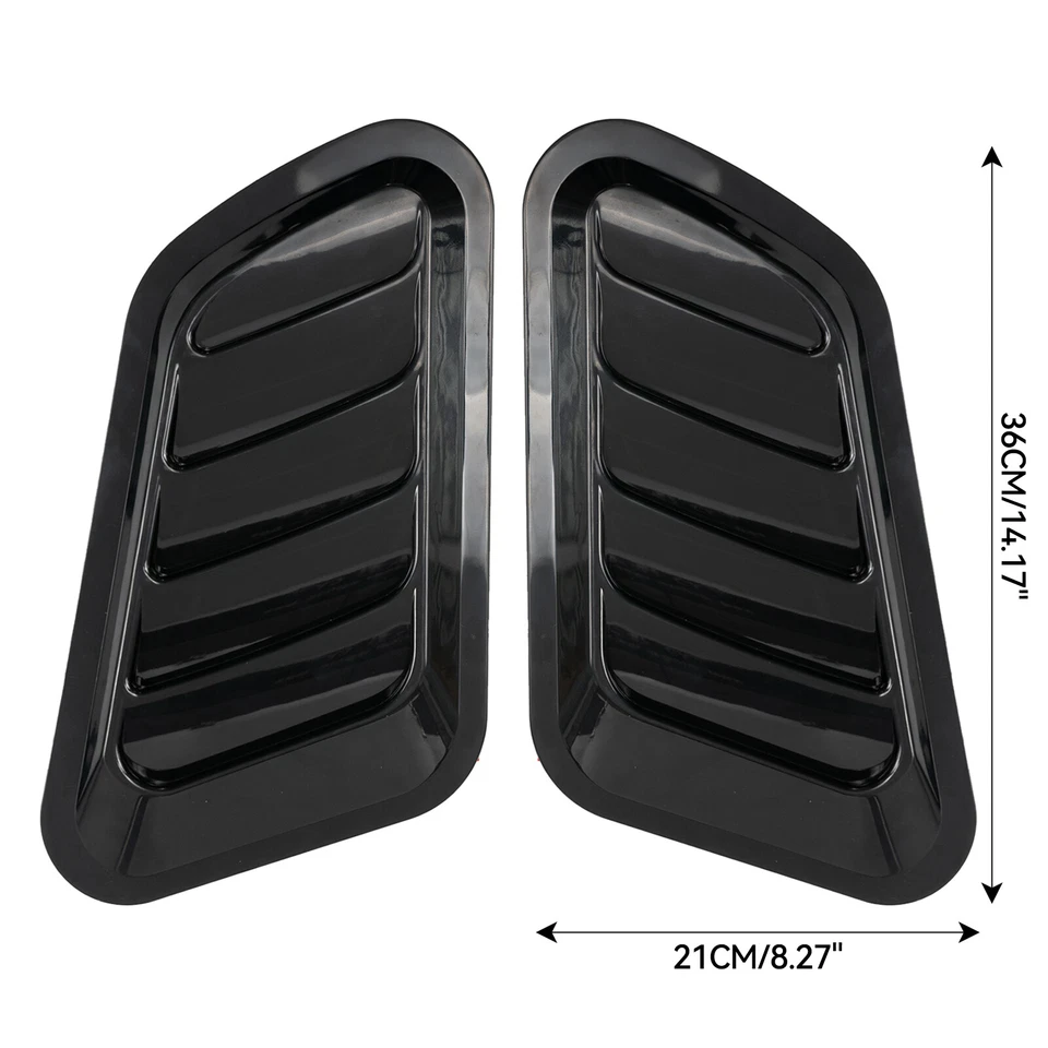 Universal Black Car Decorative Air Flow Intake Hood Scoop Vent Bonnet Cover - Image 2 of 4