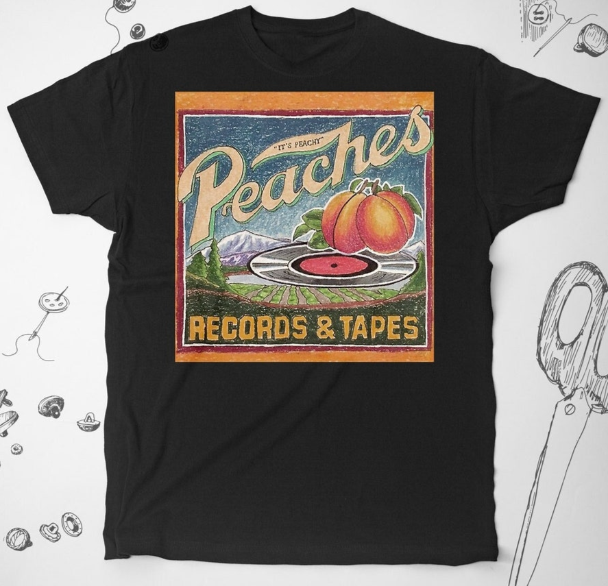 Peaches shirt Music Shirt Vintage Retro Art 80s Tapes and Records Unisex T