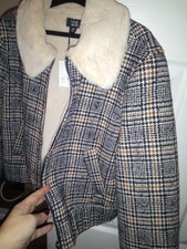 Vintage-look Jacket.bnwt, Was £59. Tweed With Faux Sheepskin Collar/lining