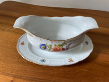 Vintage TK Thumy Tschechoslowakei Blumen Sauciere, Porzellan